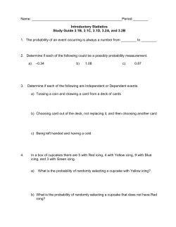 Name: :______ Introductory Statistics Study Guide 3.1B, 3.1C, 3.1D