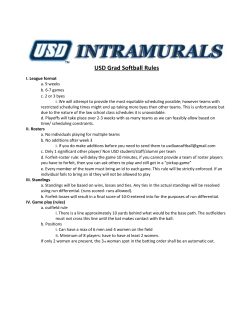 USD Grad Softball Rules - University of San Diego