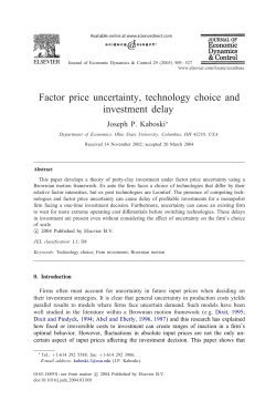 Factor price uncertainty, technology choice and investment delay