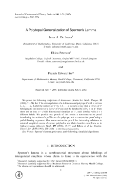 A Polytopal Generalization of Sperner`s Lemma