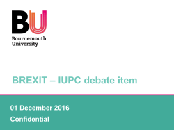 IUPC Debate Item Dec 2016 - What is BU*s proposition