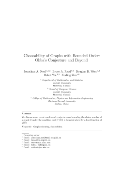 Choosability of Graphs with Bounded Order: Ohba`s Conjecture and