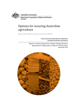 Options for insurance - Department of Agriculture and Water