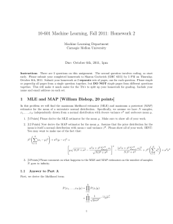 10-601 Machine Learning, Fall 2011: Homework 2