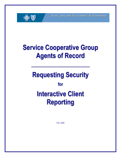 Service Cooperative Group Agents of Record Requesting Security
