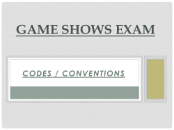 Codes / conventions Game Shows Exam What - car