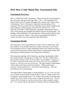 Match Play Tournament - Rolling Meadows Country Club