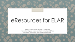 eResources for ELAR