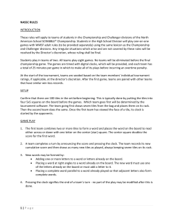 1 | Page NASSC RULES INTRODUCTION These rules will