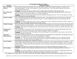 Co-Teaching Strategies and Examples
