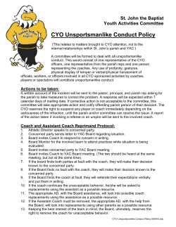 CYO Unsportsmanlike Conduct Policy