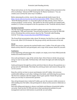 Pesticide Label Reading Activity Instructions 2016