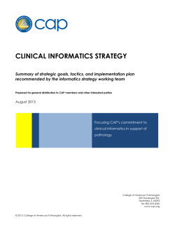 Clinical Informatics Strategy - College of American Pathologists