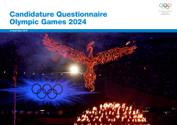 Candidature Questionnaire Olympic Games 2024