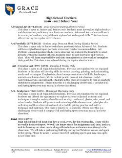 2016-2017 Electives HS - GRACE Christian School