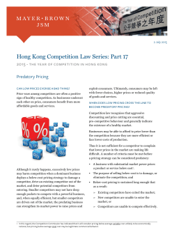 Hong Kong Competition Law Series: Part 17