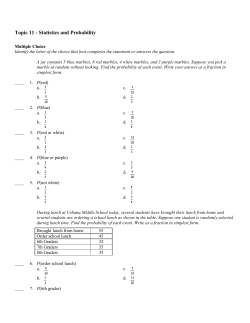 Topic 11 - Statistics and Probability