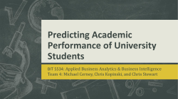 Predicting Academic Performance of University Students