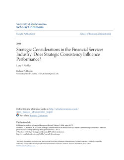 Strategic Considerations in the Financial Services Industry