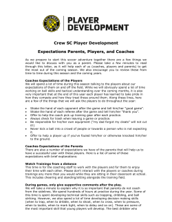 Crew SC Player Development Expectations Parents, Players, and