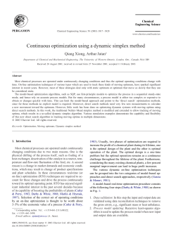 Continuous optimization using a dynamic simplex method
