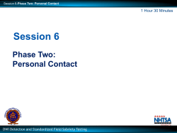 Session 6: Phase Two: Personal Contact