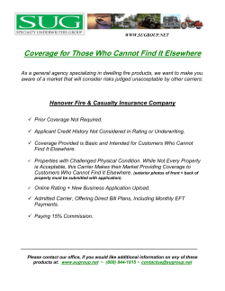Coverage For Those Who Cannot Find It Elsewhere for Contracted