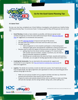Go for the Goal! Game Planning Tips