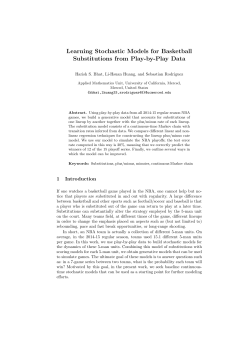 Learning Stochastic Models for Basketball Substitutions from Play