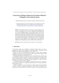 Generation of Dialogs Adapted to the Student Model for Pedagogic