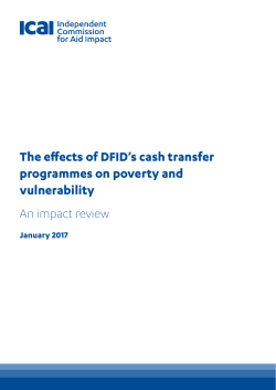 The effects of DFID`s cash transfer programmes on