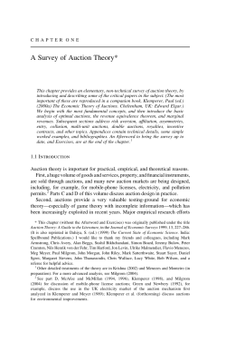 A Survey of Auction Theory*