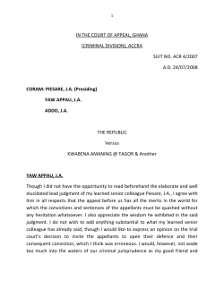 1 IN THE COURT OF APPEAL, GHANA (CRIMINAL DIVISION