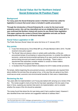Social Value Act Position Paper 310117