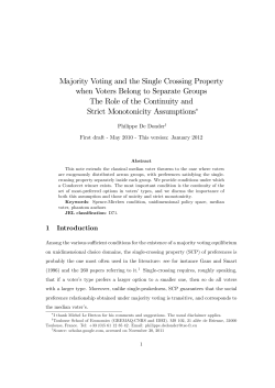 Majority Voting and the Single Crossing Property when Voters