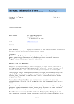 Seller`s Property Information Form 2nd edition