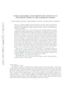 Unique equilibria and substitution effects in a stochastic model of the