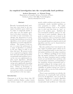 An empirical investigation into the exceptionally hard problems