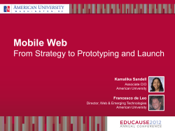 Mobile Web From Strategy to Prototyping and Launch