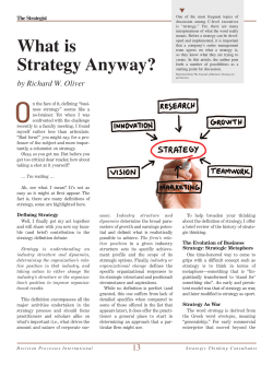 What is Strategy Anyway?