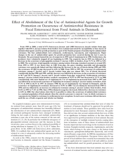 Effect of Abolishment of the Use of Antimicrobial Agents for Growth
