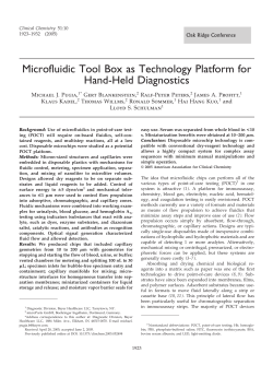Microfluidic Tool Box as Technology Platform for Hand