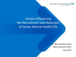 Occupational Therapy: Recruitment and Retention