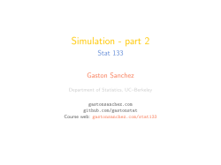 Simulation - part 2 - Stat 133