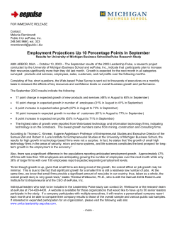 Employment Projections Up 10% in September