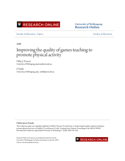Improving the quality of games teaching to - Research Online