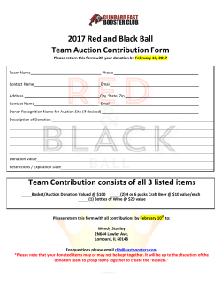 2017 Red and Black Ball Team Auction Contribution Form Team
