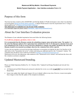 Mobile Payment Application &ndash; User Interface evaluation Form v1.2