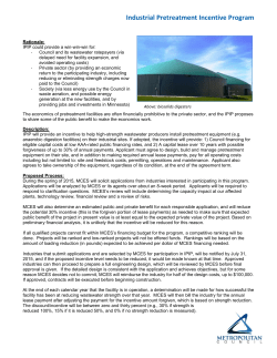 Industrial Pretreatment Incentive Program Factsheet