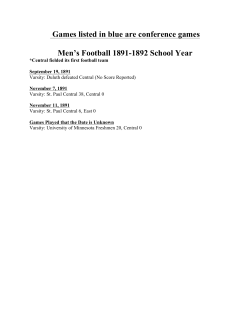Games listed in blue are conference games Men`s Football 1891